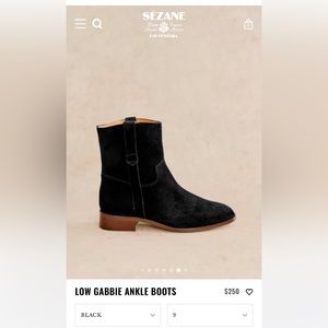 COPY - Sézane Low Gabbie Ankle Boots, Black Suede